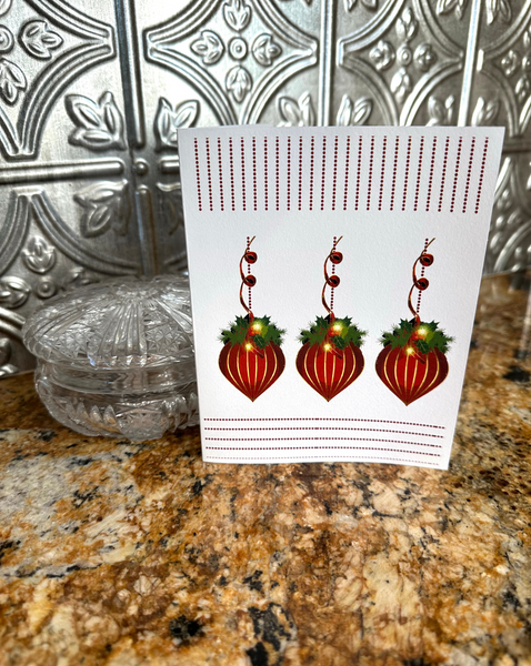 Christmas Greeting Card - 3 Ornaments