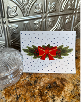 Christmas Greeting Card - Bow and Floral