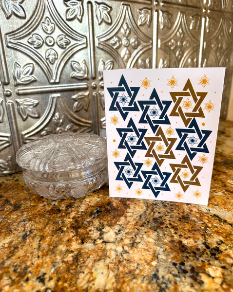 Jewish New Years Greeting Card - Stars in Stars