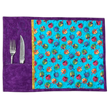 Dreidel Pocket Placemats (Bright Purple) - 1 LEFT!