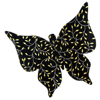 Fused Applique Butterfly - Black with Gold