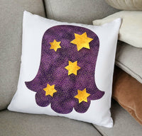 Jewish Die Cut Fusible Applique - Purple Crackle Hamsa with Gold Stars