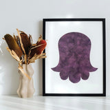 Jewish Die Cut Fusible Applique - Purple Crackle Hamsa