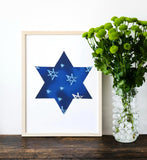 Jewish Fused Applique - Star of David - Blue & White Stars