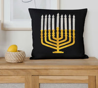 Jewish Fused Applique - Gold Menorah w/ Silver Candles  #2