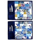 Strip Pieced Pocket Placemats - 1 SET OF 2 LEFT!